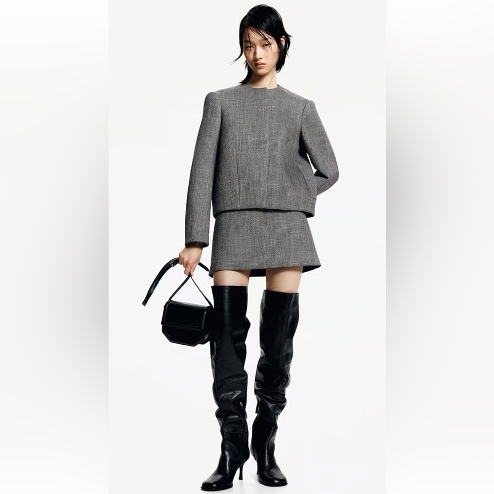 H&M Edition Structured Twill Jacket and Mini Skirt Set M top 6 bottom